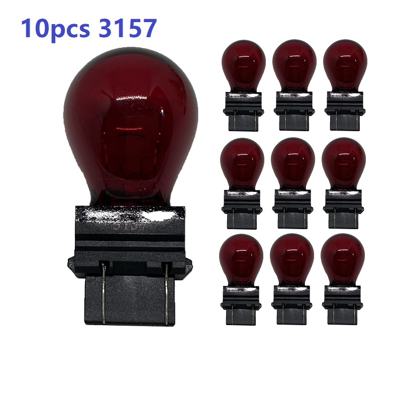 

New 10pcs Universal 3157 Bright Light Bulbs Taillight Brake Lights Reverse Rear Stop Turn Signal Lamp T25 Red amber white 12V
