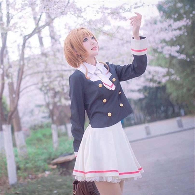 

Anime Cardcaptor Sakura Cosplay Costume Clear Card Kinomoto Sakura Tomoyo Daidoji School Uniform Women Outfit Full Set Anime Costu274Y