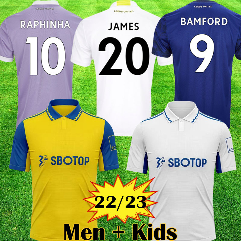 

22 23 JAMES soccer jersey Player version 2022 2023 home football shirt BAMFORD LEEDS RAPHINHA LLORENTE uNitedeES R RODRIGO men kids kits 999, Kids home