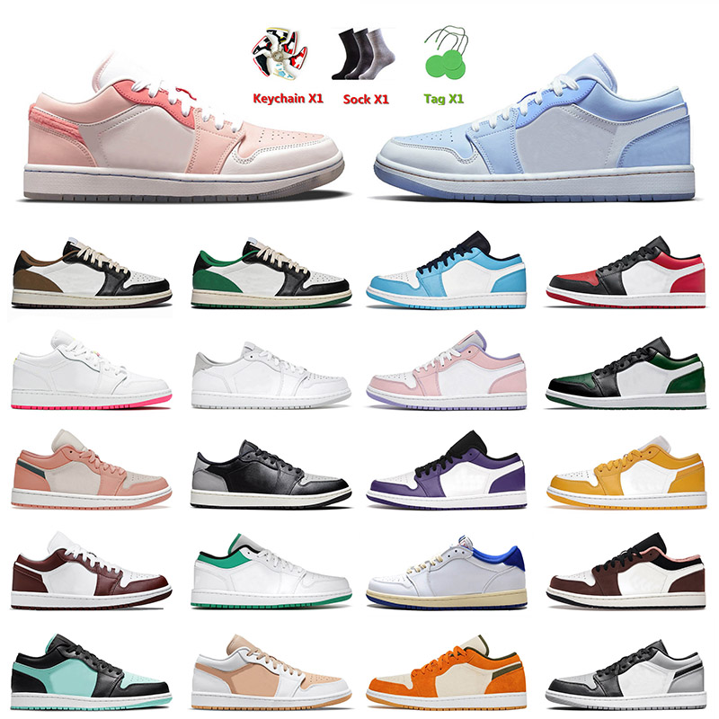 

2022 Top Quality Mens Basketball Shoes 1 1s Low Edge Glow Pollen Shadow Black White Unc Arctic Punch Jumpman Dark Mocha Trainers Sneakers 36-46, A55 reverse black toe 36-45
