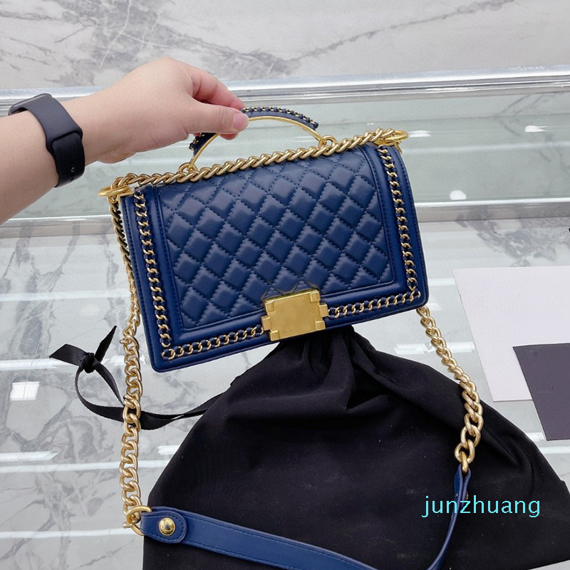 

Designer- Women Classic Flap Bags Weave Handle With Gold Metal Hardware Totes Purse Adjustable Shoulder Strap Crossbody Handbags, Blue