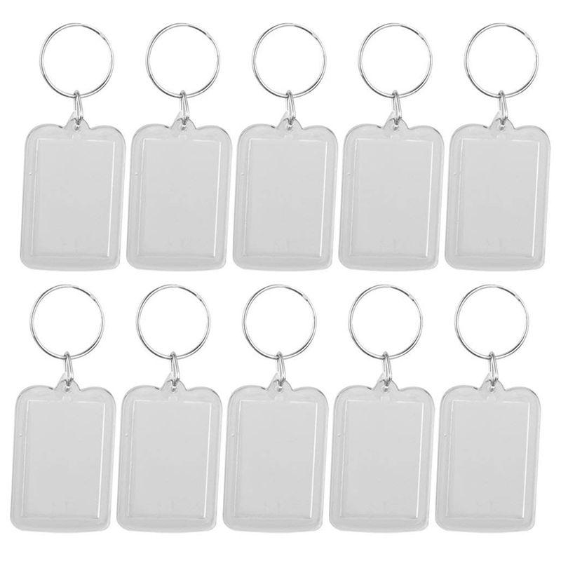 

Keychains Lot Of 10Pcs Keyring DIY Detachable White Rectangle Po Frame 3.3X5cmKeychains KeychainsKeychains