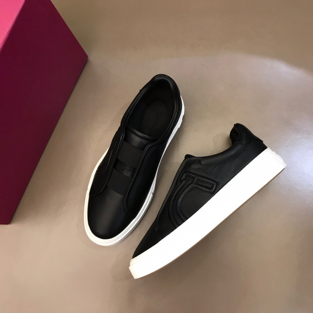 

Top Quality Brands Gancini Men Sneakers Shoes Streetwear White Black Soft Leather Skateboard Walking Man Ultra-light Rubber Sole Factory 38-45
