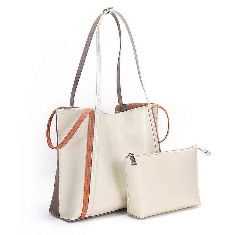 

Cowhide tote Women's Winter Luggage Niche Design Tote handBag Large Capacity shopping Bag 220615, Apricot with palm