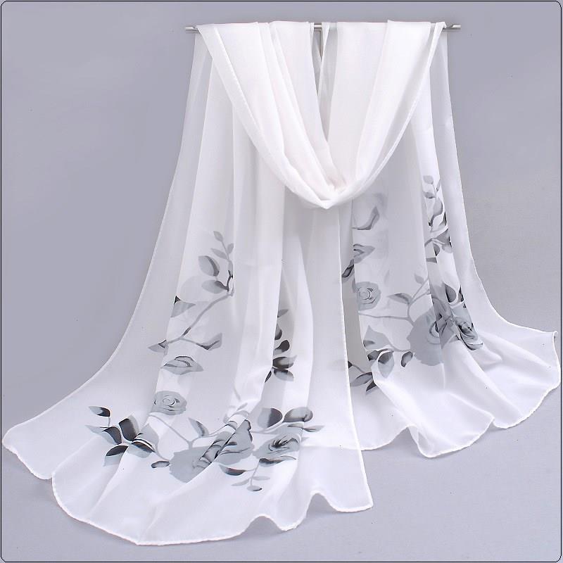 

Spring And Summer Women Scarf Pashmina Shawl Printed Cape Silk Chiffon Polyester Tippet Muffler 60 160cm