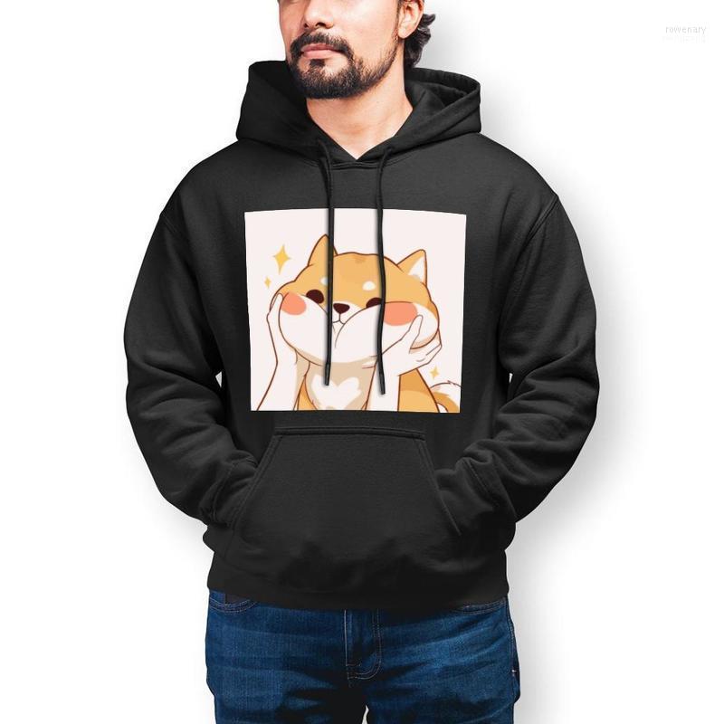 

Men's Hoodies & Sweatshirts COTTON Shiba Inu Winter Hoodie Stylish Loose Long Length Pullover Mens Oversize Rowe22, Black-style1-16