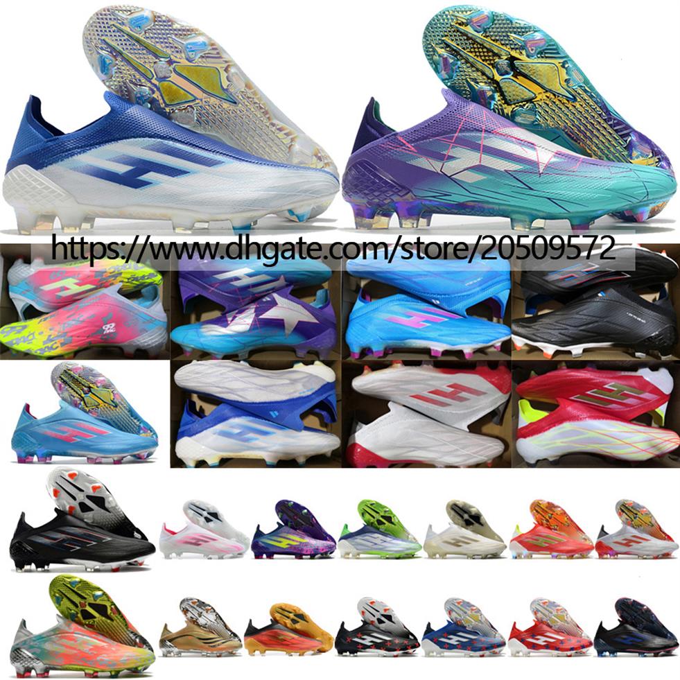 

Send With Bag Mens X Speedflow FG Laceless Football Boots Top Quality Soccer Cleats Red Orange White Gray Blue Purple Gold Black P213p