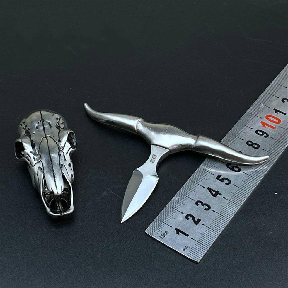 

Karambit Benchmade BM176 176 D2 straight knife fixed blade necklace knife pendant cow head knife EDC camping self-defense necklace259l