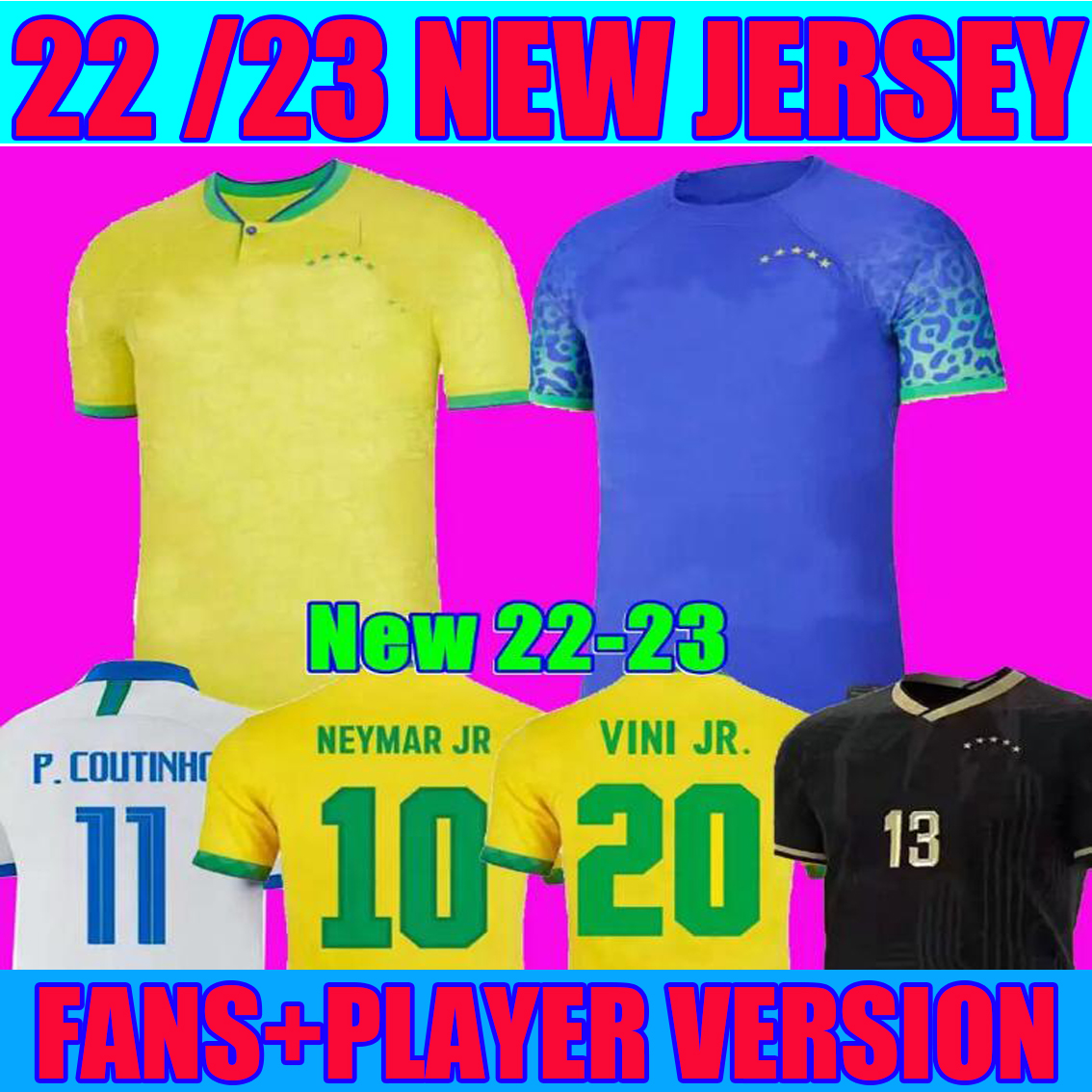 

2022 Camiseta de futbol PAQUETA COUTINHO bRAZILS soccer jersey football shirt FIRMINO brasil maillots de MARQUINHOS VINI JR ANTONY AWAY DANI ALVES KIDS KIT HOME, Fans