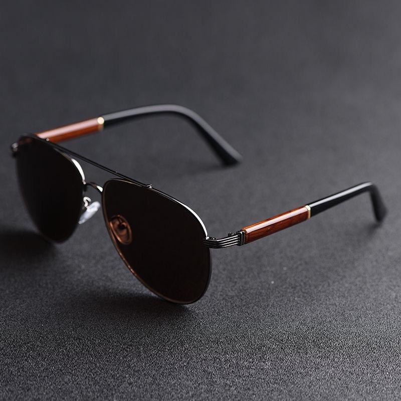 

Sunglasses Evove Glass Male Brand Designer Sun Glasses For Men Brown Aviation Vintage Oversize Luxury High Quality Anti Scratch