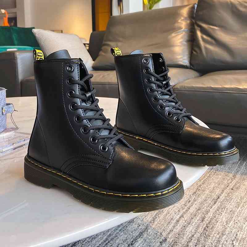 Couple Martin Boots Fashion's Fashion Cool British Style Nouveau peluche noir court à l'automne et hiver 2022