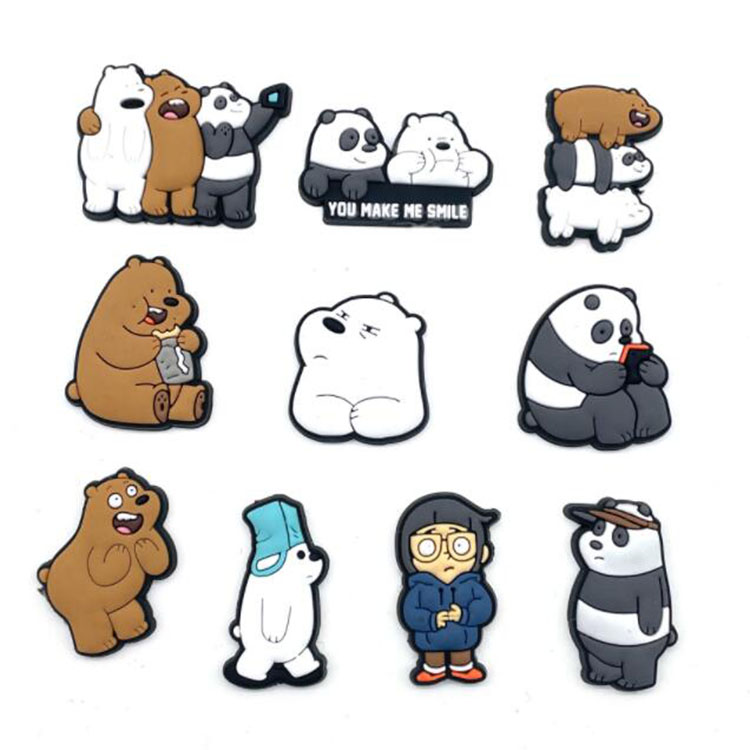 

wholesale bare bear shoecharms buckle garden shoes accessories soft rubber for croc shoe
