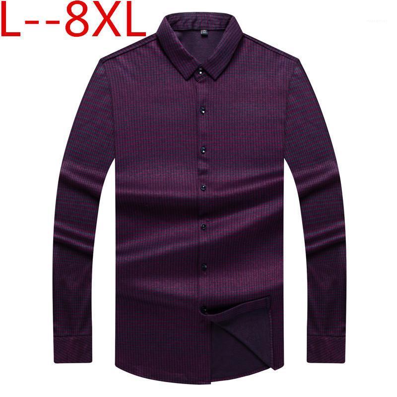

Men's Casual Shirts 8XL 6XL 5XL Plaid Shirt AutumnSpring Flannel Red Checkered Men Long Sleeve Chemise HommeMale Check, Blue