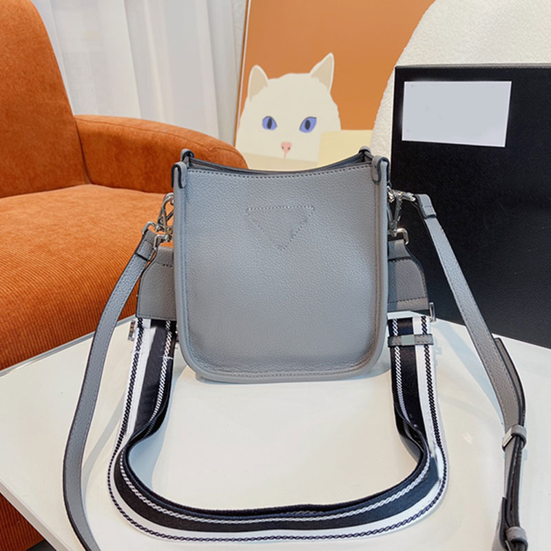 

Cross Body Bags Women Simplicity Handbags Plain Shoulder Bag Genuine Leather Letter Printing Hardware Detachable Canvas Strap Top Quality Fashion Flap With Box, Grey