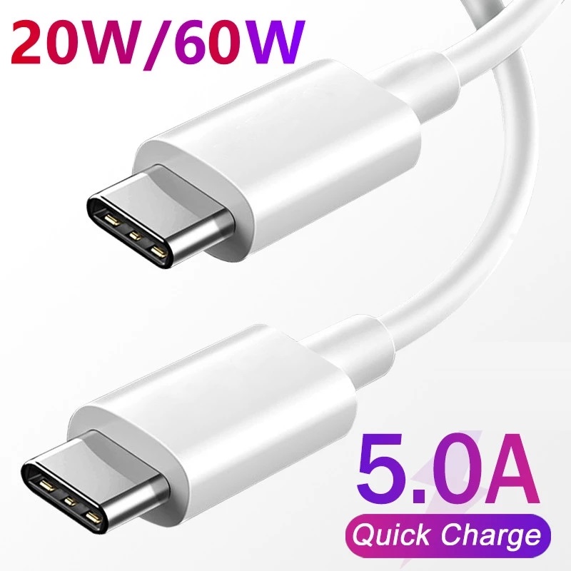 

PD Cables 20W/65W USB C to Type C Cable Quick Charge 4.0 For Samsung Xiaomi Oneplus Cell Phone Data Cord Fast Charging Type-C Wire, White