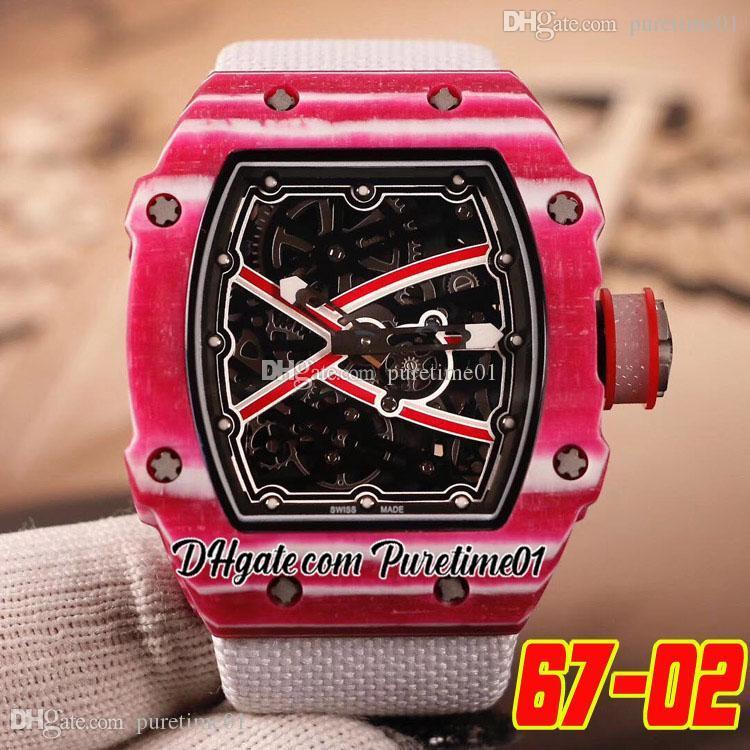 

High Jump Mutaz Essa Barshim A23j Automatic Mens Watch NTPT Red White Carbon Ffiber Case Skeleton Dial Nylon Strap Super Edition Puretime01 6702d4, A3