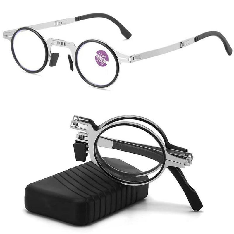 

Sunglasses 1Pc Unisex Fashion Folding Reading Glasses Portable Anti UV400 Eyestrain Blue Light Blocking Readers With CaseSunglasses