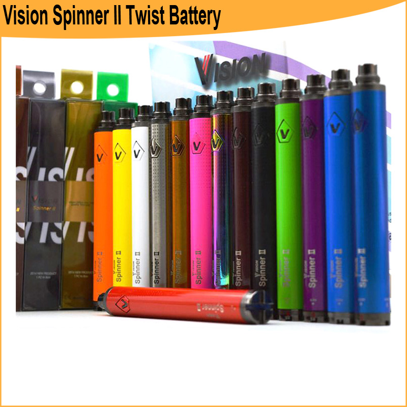 

Vision Spinner ii 13 Colors 1650 mAh Battery Electronic Cigarettes eGo Twist 3.3v-4.8v Vision-Spinner 2 Ecigs for E Cigarette Vape Pen
