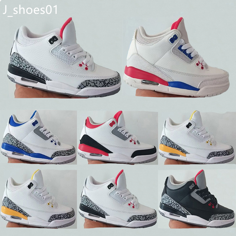 

2022 kids 3 basketball shoes sneakers for youth kids boys girls with high quality size 26-35, Color4