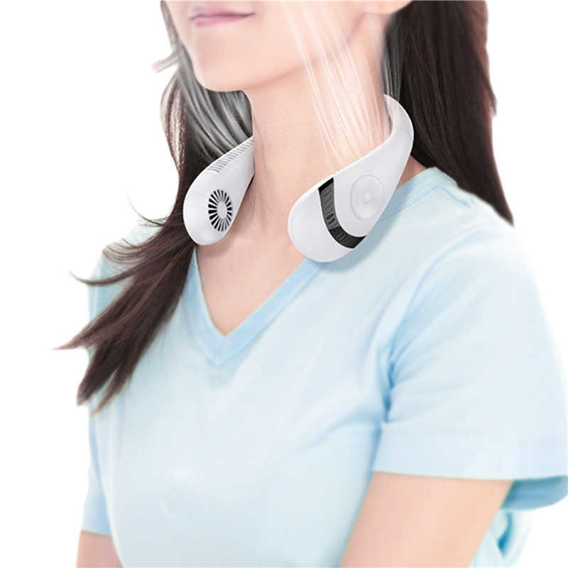 

Rechargeable Neck Hanging Fan Portable Coolers Ultra Silent 80 Surrounding Air Outlets 860 turbo Blades Battery Operated Handheld Fan 3 Colors