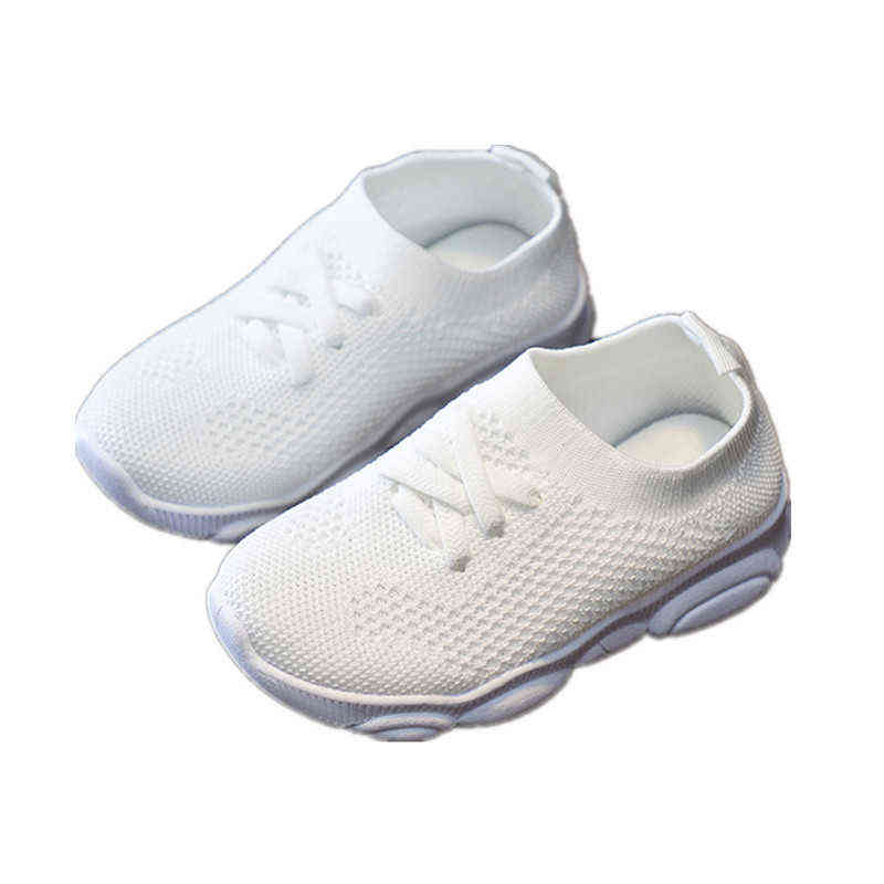 

New Spring Antumn Children Shoes For Boy Mesh Breathable Kids Shoes For Girls Boys Casual Sport Shoes Kids Sneakers Flat B93 L220716, White