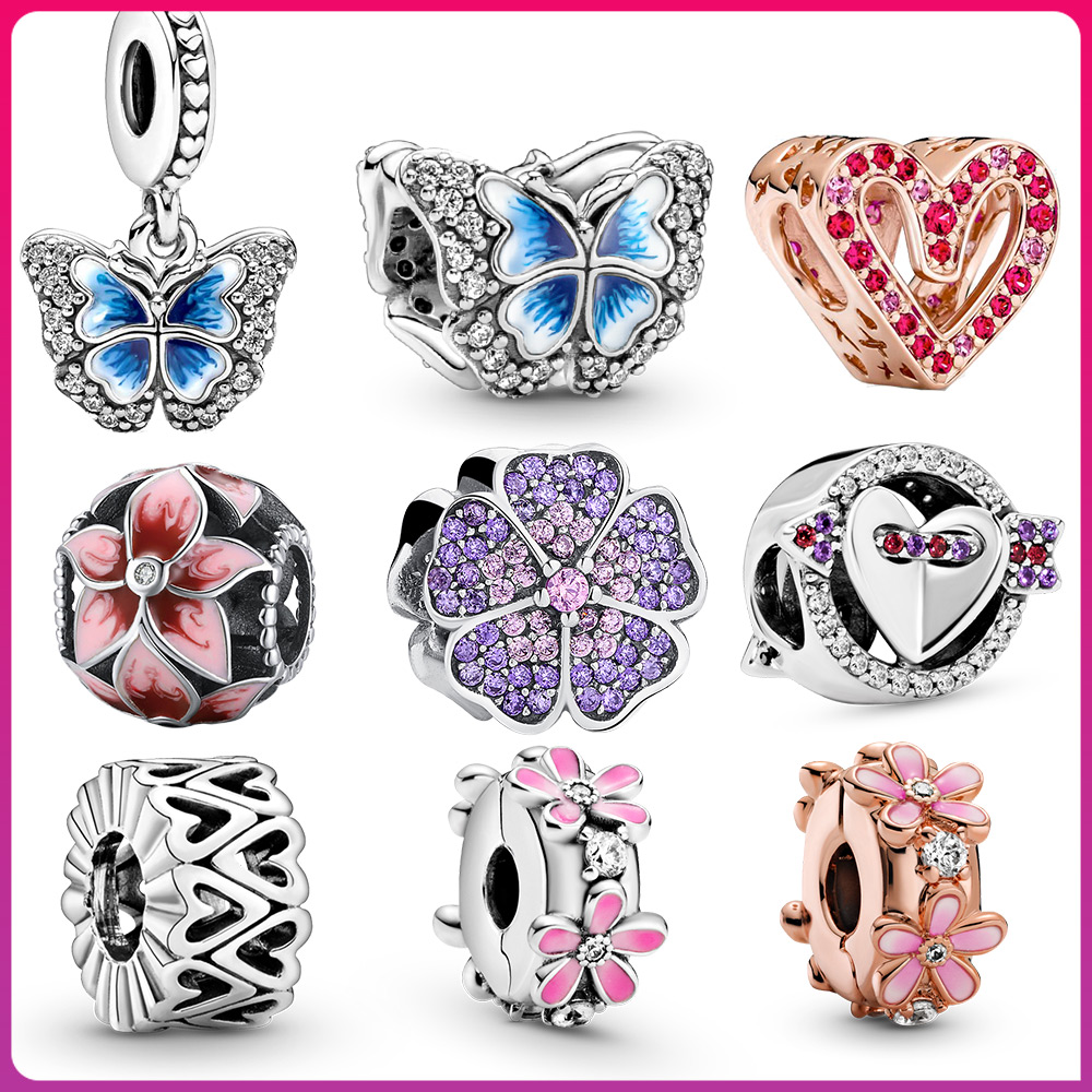 

new silver charm pendant Dangle jewelry spring charm unicorn bead heart Fit Bracelet women