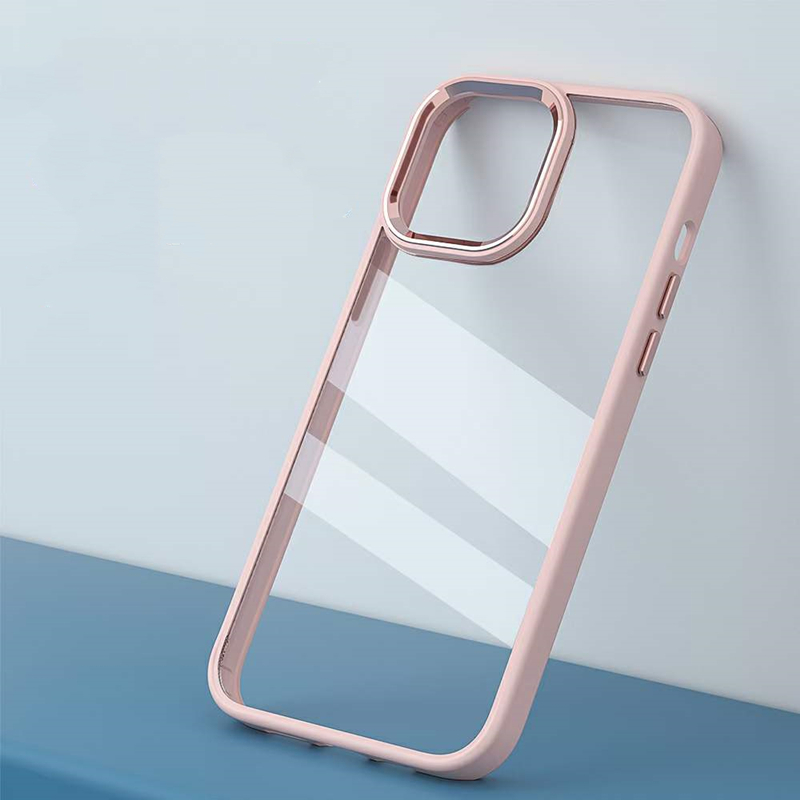

Metal Camera Protection Phone Case For iPhone 13 12 11 Pro Mini X Xs Max XR 11 SE Silicone Frame Candy Color Clear Hybrid Cover, White
