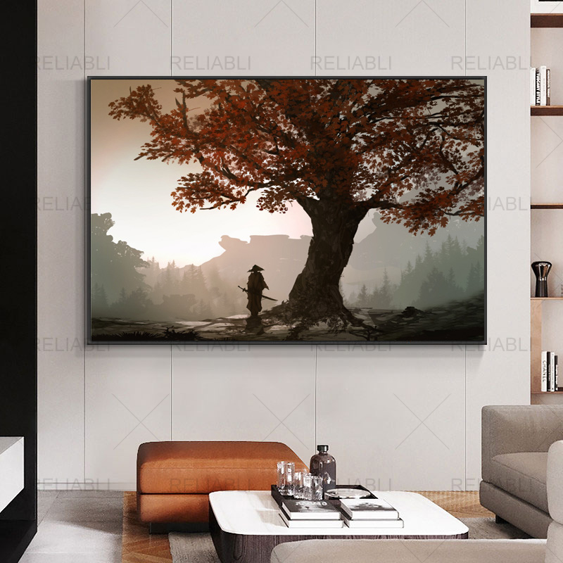 

Vintage Landscape Canvas Posters And Prints Red Tree Plants Pictures Home Wall Paintings For Living Room Decoration No Frame