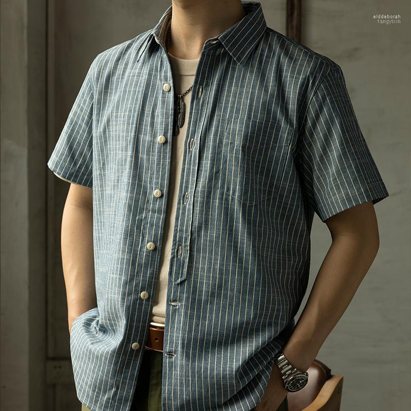 

Men's Casual Shirts Red Vintage Short Sleeve Candy Stripe Summer Men's Workwear BlueMen's Men'sMen's Eldd22, Blue