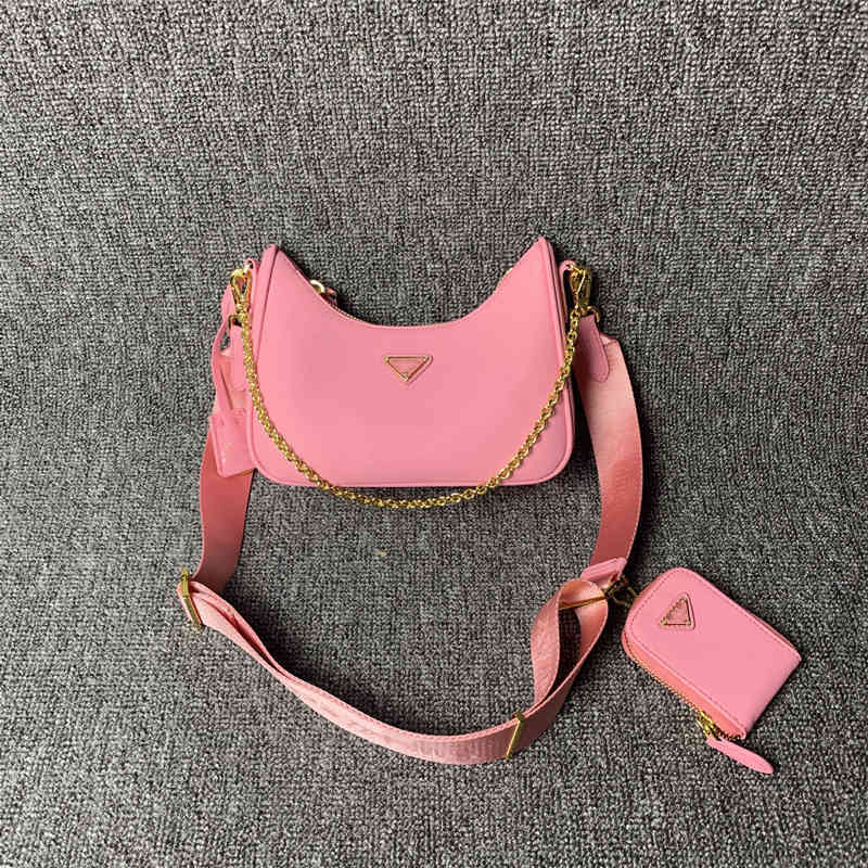 

Handbags family armpit new summer nylon cloth cross link chain Bag Hobo three in one women's bag Purse, White