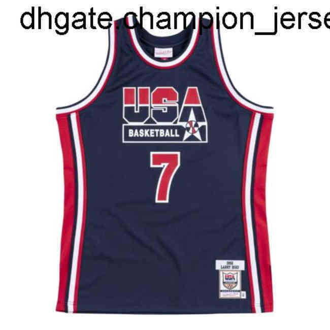 

Cheap Usa Basketball Larry Bird #7 Mitchell & Ness 1992 Dream Team Top Jersey Vest Stitched Throwback Basketball Jerseys, Blue