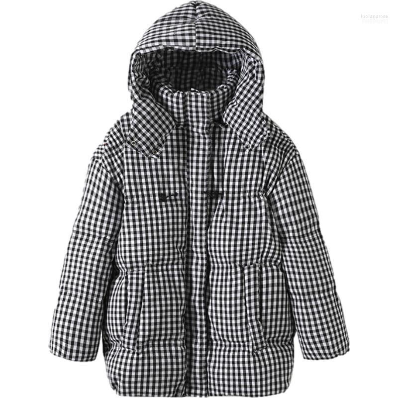 

Women' Down & Parkas Women 2022 Winter Fashion Puffer Coat 90% Loose White Duck Jacket Thick Warm Plaid Hooded Snow Outwear Pocket Luci22, Photo color