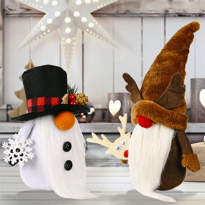 

Antlers Snowman White Beard Plush Toys Party Children's Holiday Gifts Doll Christmas Decorations Gnomes Santa Rudolph Table Accessories 11 5hb Q2