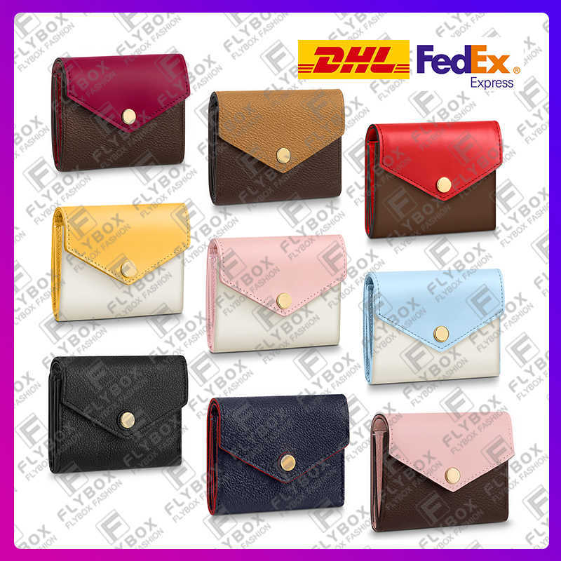 

Woman Designer Luxury Fashion Casual ZOE Coin Purse Mini Wallet Key Pouch High Quality TOP 5A M62933 M62932 N60292 N60167 M62935 Fast, Brown flower & purple