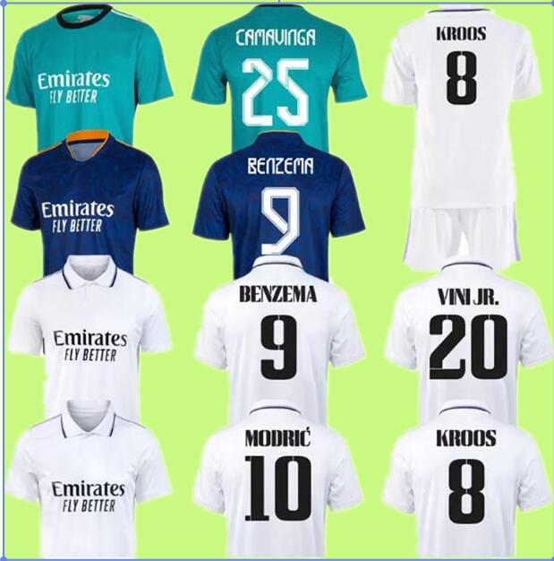 

soccer jerseys 22 23 Real Madrids BENZEMA White CAMAVINGA ALABA HAZARD football shirt ASENSIO MODRIC camiseta men kids kit 2021 2022 uniforms 999 equipment tops AA, Third
