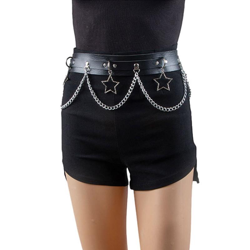 

Belts Body Chain Black Color Waist Chains With Strap Party Night Club Shinning Jewelry Accessories For Women And Girls DropshipBelts