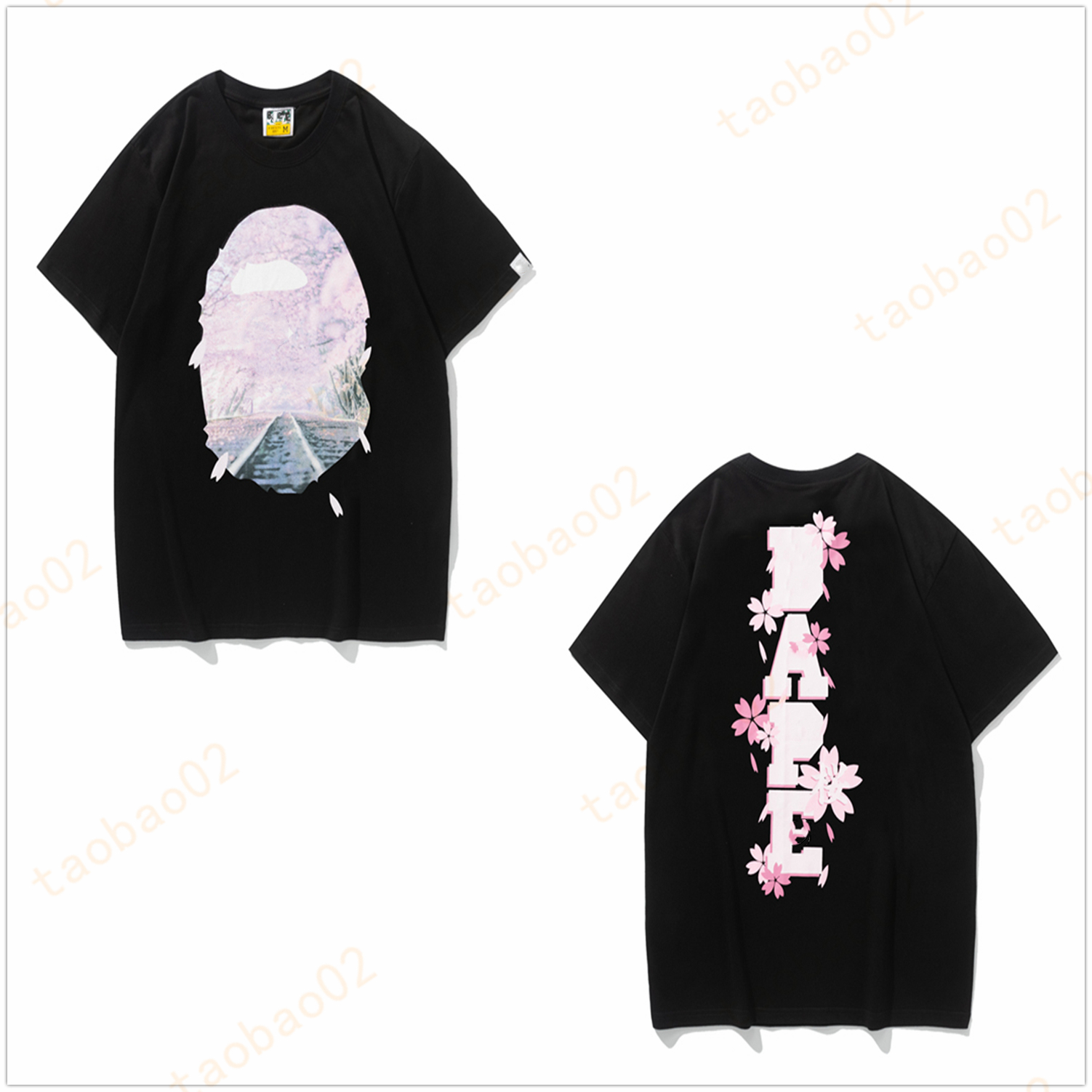 

Men's T-Shirts High Quality Apes Japanese Shark ape head tshirts luminous camo printing co-branded same style for men and women 2022 new 100% cotton T-shirt E001, 1pcs buttons
