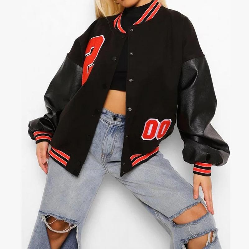 

Women' Jackets 2022 Spring And Autumn Vibe Style Baseball Uniform Bomber Jacket For Women Fashion Retro Clothes Streetwear Oversized, Green