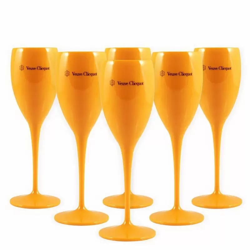 

Moet Cups Acrylic Unbreakable Champagne Wine Glasses 6pcs Orange Plastic Champagnes Flutes Acrylics Party WineGlass MOETS CHANDON CHAMPAGNES Drinkware