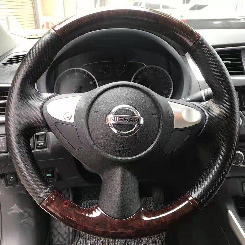 

DIY Hand Sewing Steering Wheel Cover Custom Fit For Nissan Sylphy 16-22 Stitch On Wrap Interior Accessories
