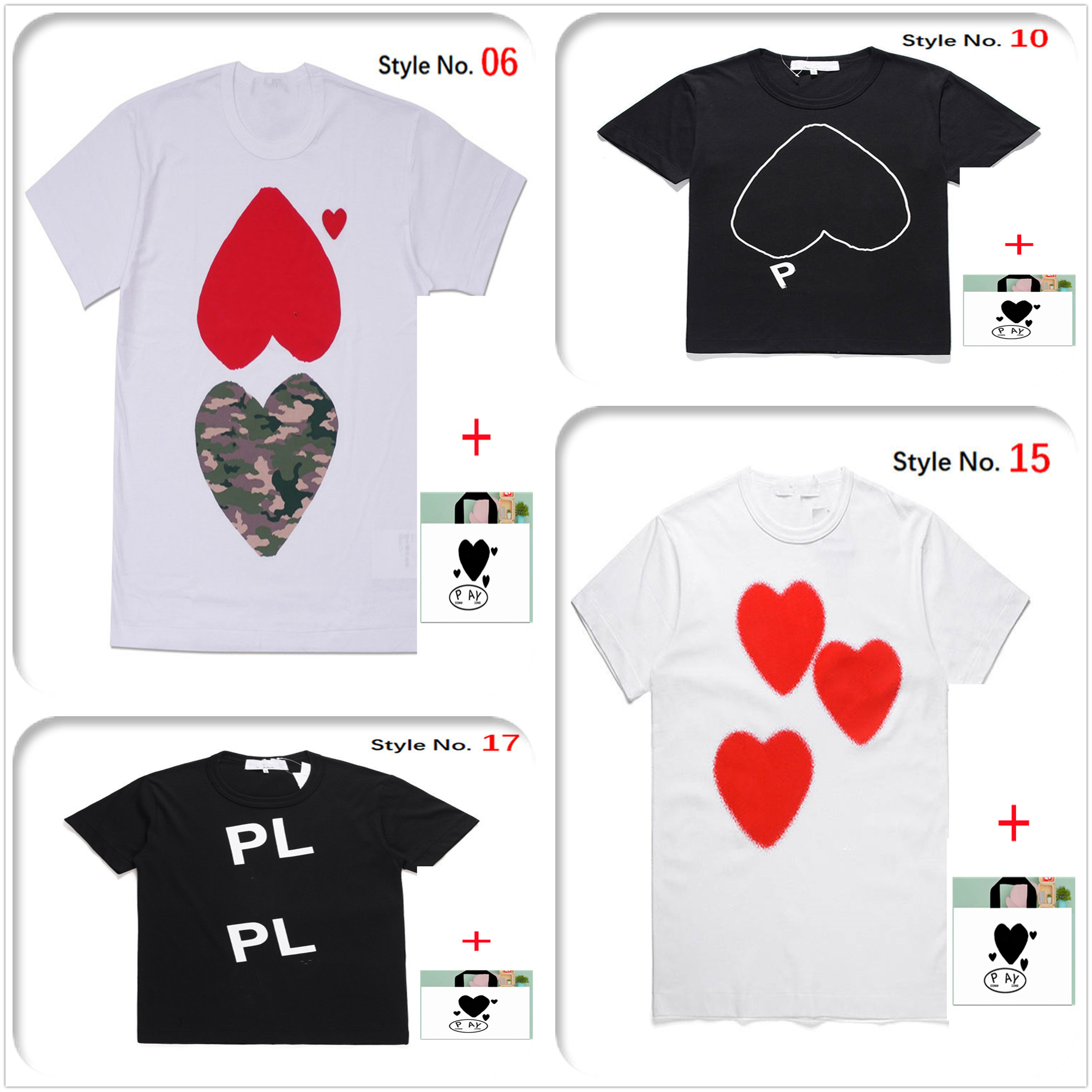 

Men T-Shirts women Tee high-quality short-sleeved Japanese cotton t shirt embroidered red heart big love print smiley face couple bottoming collection B04, 1pcs buttons