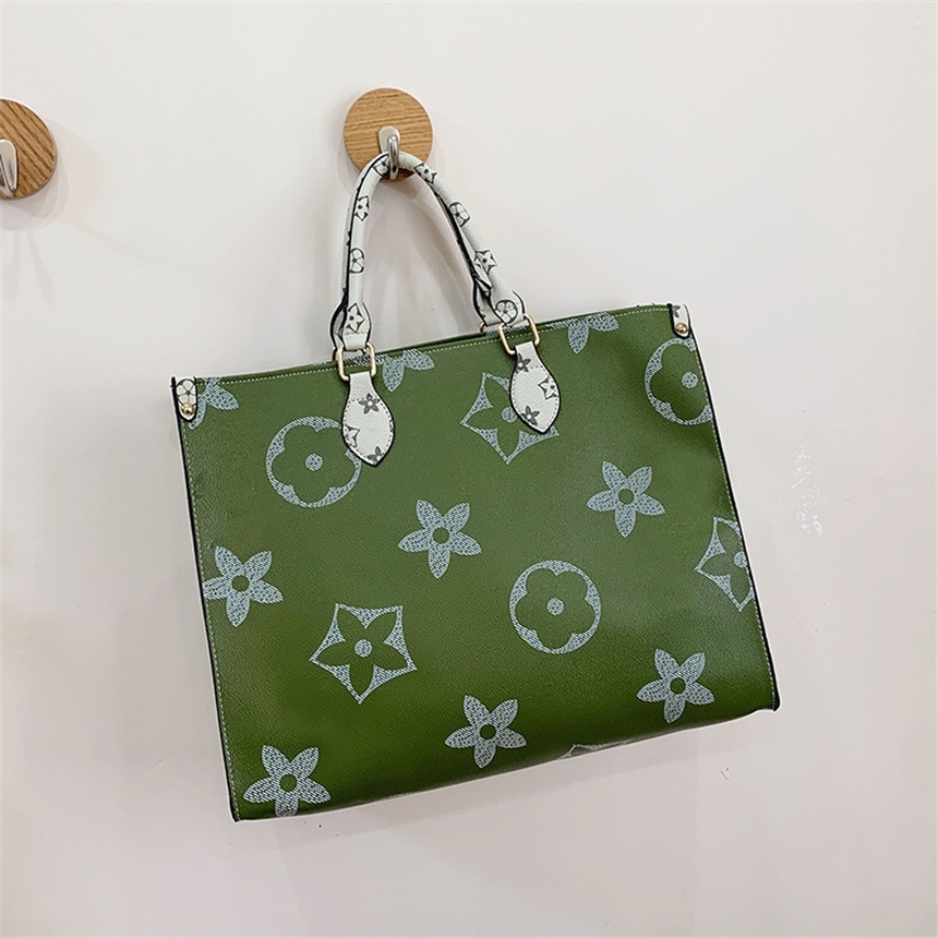 

62% OFF 2022 trendy s new fashion large capacity portable Tote Bag single shoulder old flower women's bag, Green