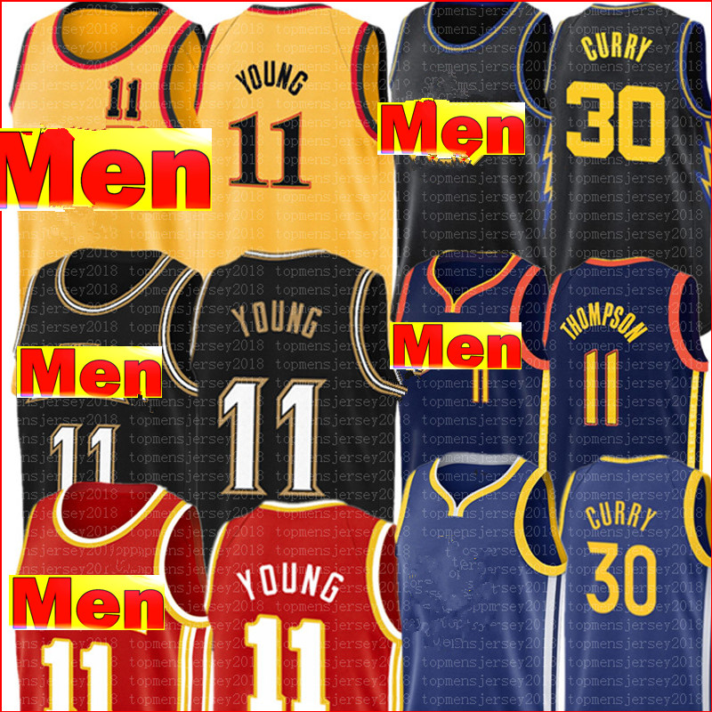 

Trae 11 Young Jersey Stephen 30 Curry Basketball Jerseys Klay 2022 Thompson 33 Wiseman Yellow White Blue Black Red