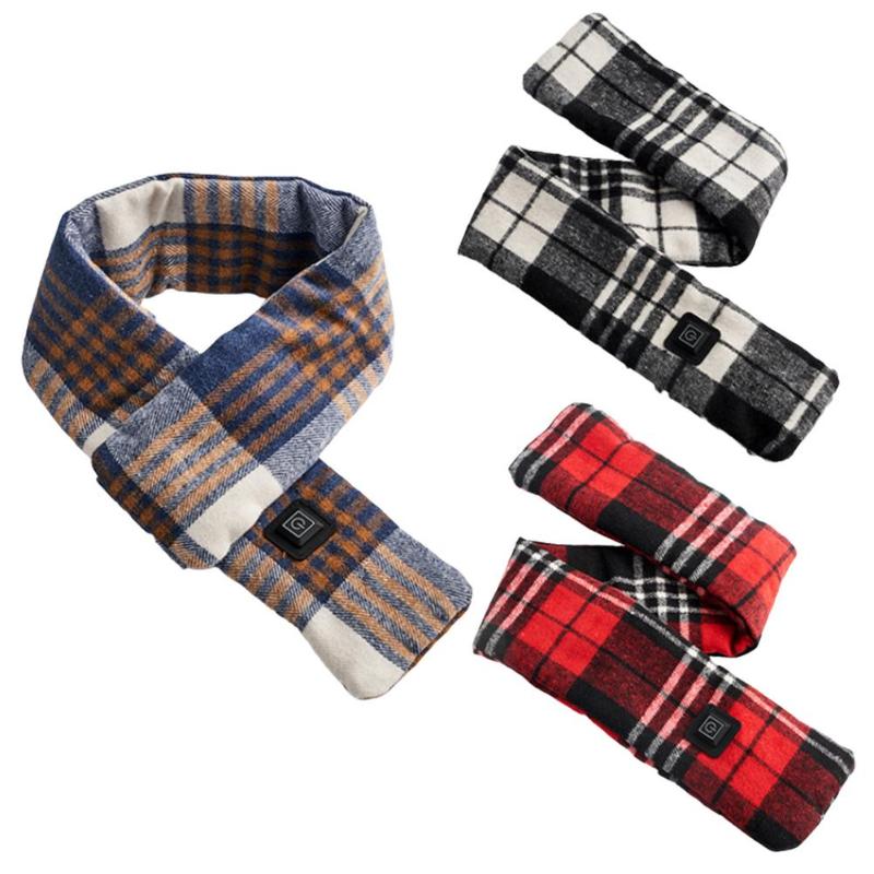 

Bandanas USB Rechargeable Heated Scarf Polyester Fabric Cordless Neck Wrap Three Temp Settings For Men And Women Winter Outdoor