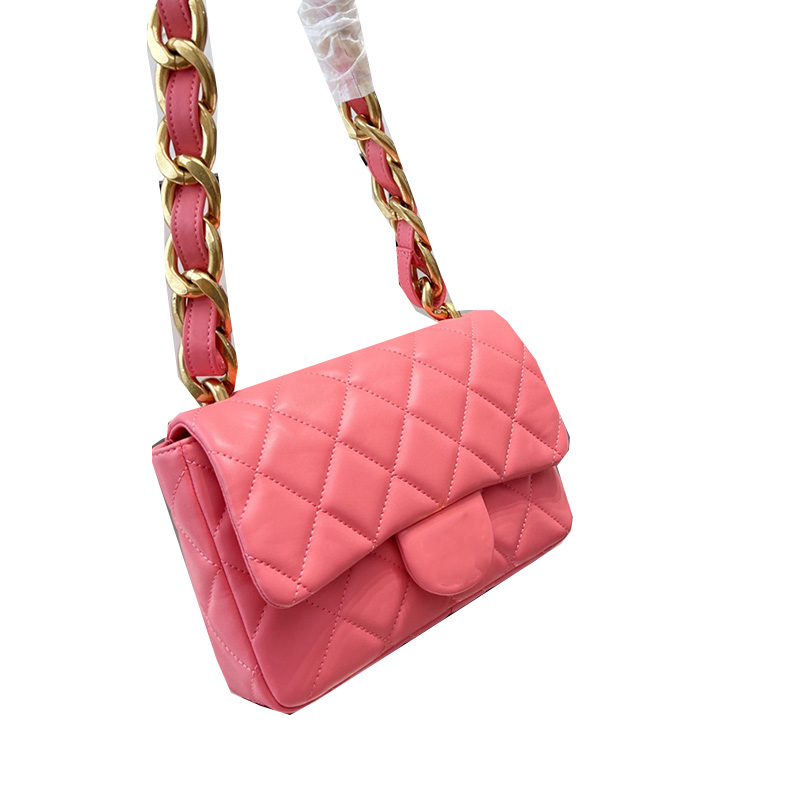 

22P France Womens Classic Mini Flap Quilted Vanity Bags Gold Metal Hardware Matelasse Thich Chain Shoulder Purse Large Capacity Luxury Designer Trend Handbags 20CM, Box