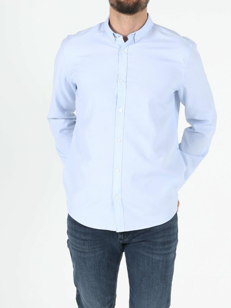 

Men Long Sleeve Shirt CL1052249 Men' Casual Shirts, Light blue