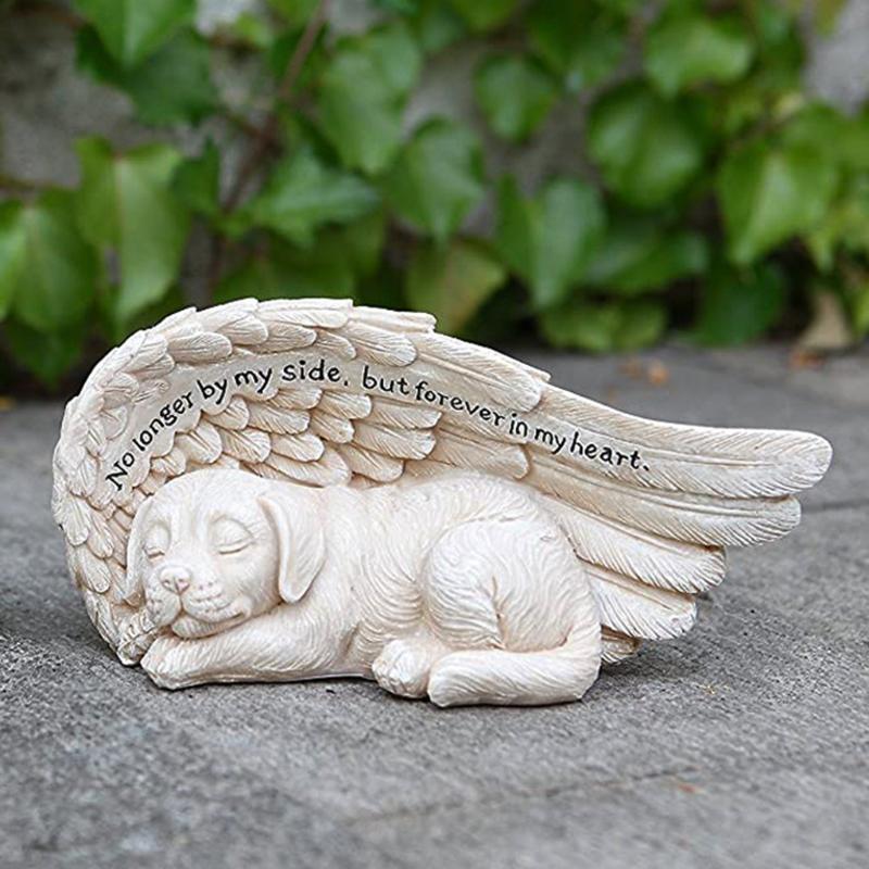 

Garden Decorations Pet Memorial Statue Dog Tombstone Figurine Resin Sculpture