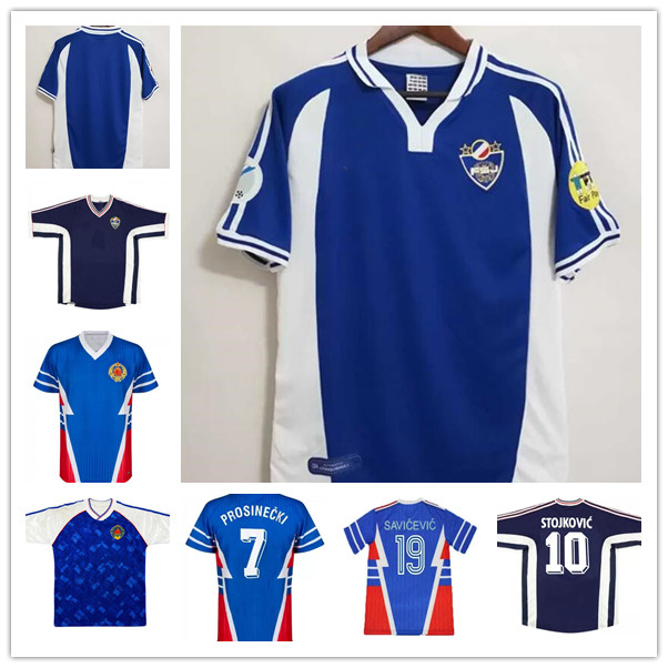 

1990 Yugoslavia retro soccer jersey 1991 1998 2000 Jugoslavija Mijatovic Pancev Mihajlovic Stankovic Jugovic Stojkovic SAVICEVIC classic vintage, 1998 home