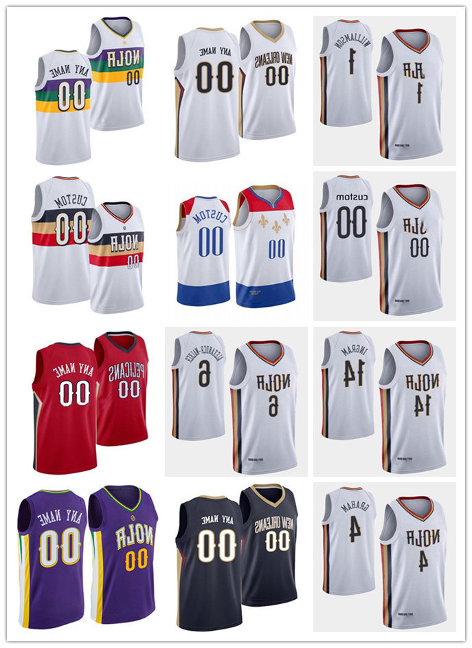 

75th Custom New Orleans''Pelicans''Zion 1 Williamson Brandon 14 Ingram Devonte CJ 3 McCollum 4 Graham Basketball Jerseys, Color