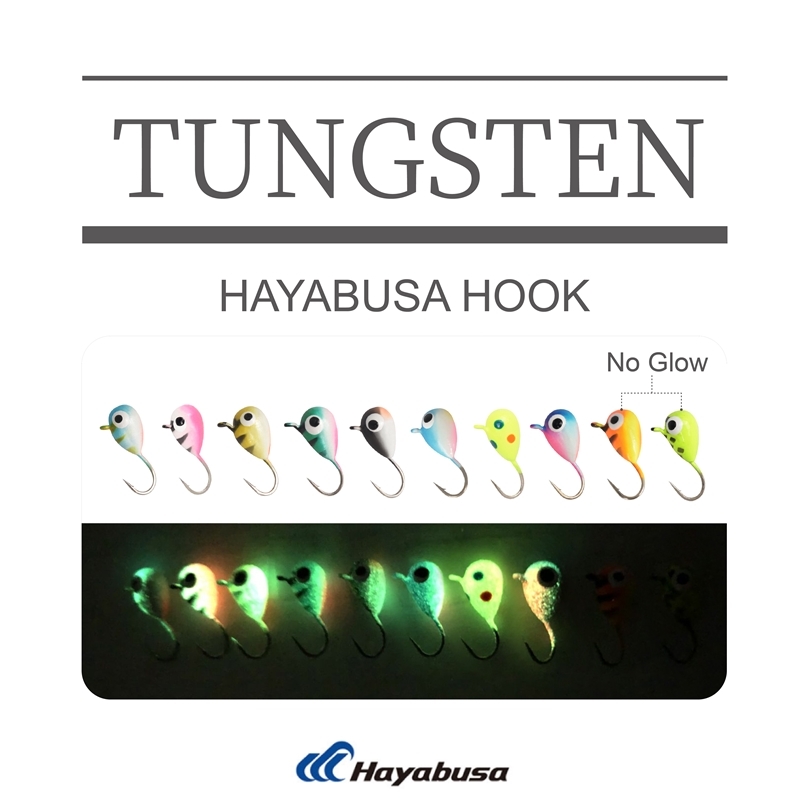 

MUUNN 10pc 0.5g-1.85g Multicolor Glow Tungsten Ice Fishing Jig Head,3.2mm/4mm/5mm,Hayabusa Hook Winter Ice Fishing Bait 220401